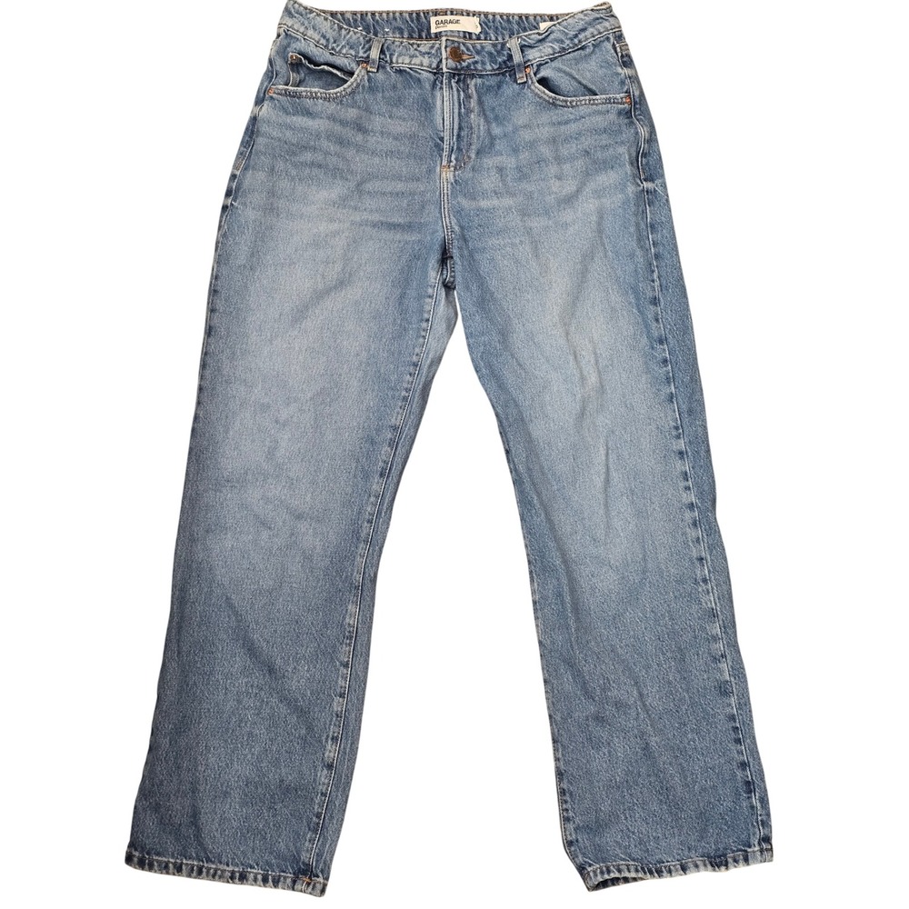 Garage Slouchy High Rise Straight Leg Light Wash Jeans Size 11 30 Waist